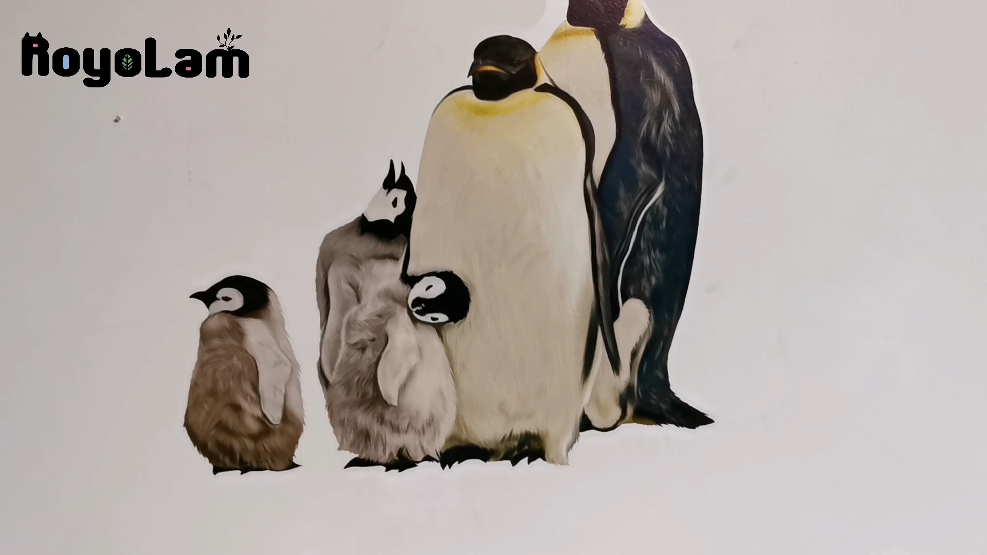 Pegatina de pared familia pingüino vinilo removible impermeable miniatura 7