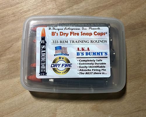 Miniatura 2 de B's Dry Fire Snap Caps - A.K.A. B's Dummy's - Dummy .2235.56 Gorras de entrenamiento (paquete de 5) (níquel naranja)