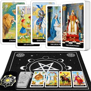 Vintage Tarot Cards for Beginners Complete Learning Kit | 78 Classic Tarot Cards, Beginner-Friendly Tarot Deck for Daily Reading, Spiritual Practice & Tarot Learning