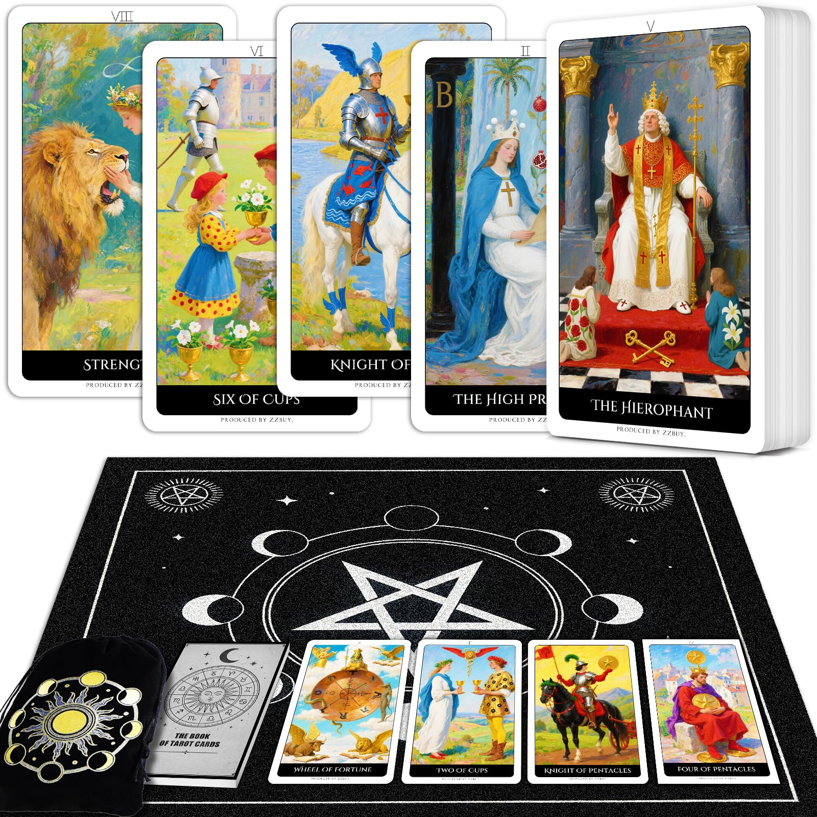 My Spiritual Reading Cards 74枚セット ZZBUY Tarot Cards for Beginners, 78 Classic Waite System Tarot