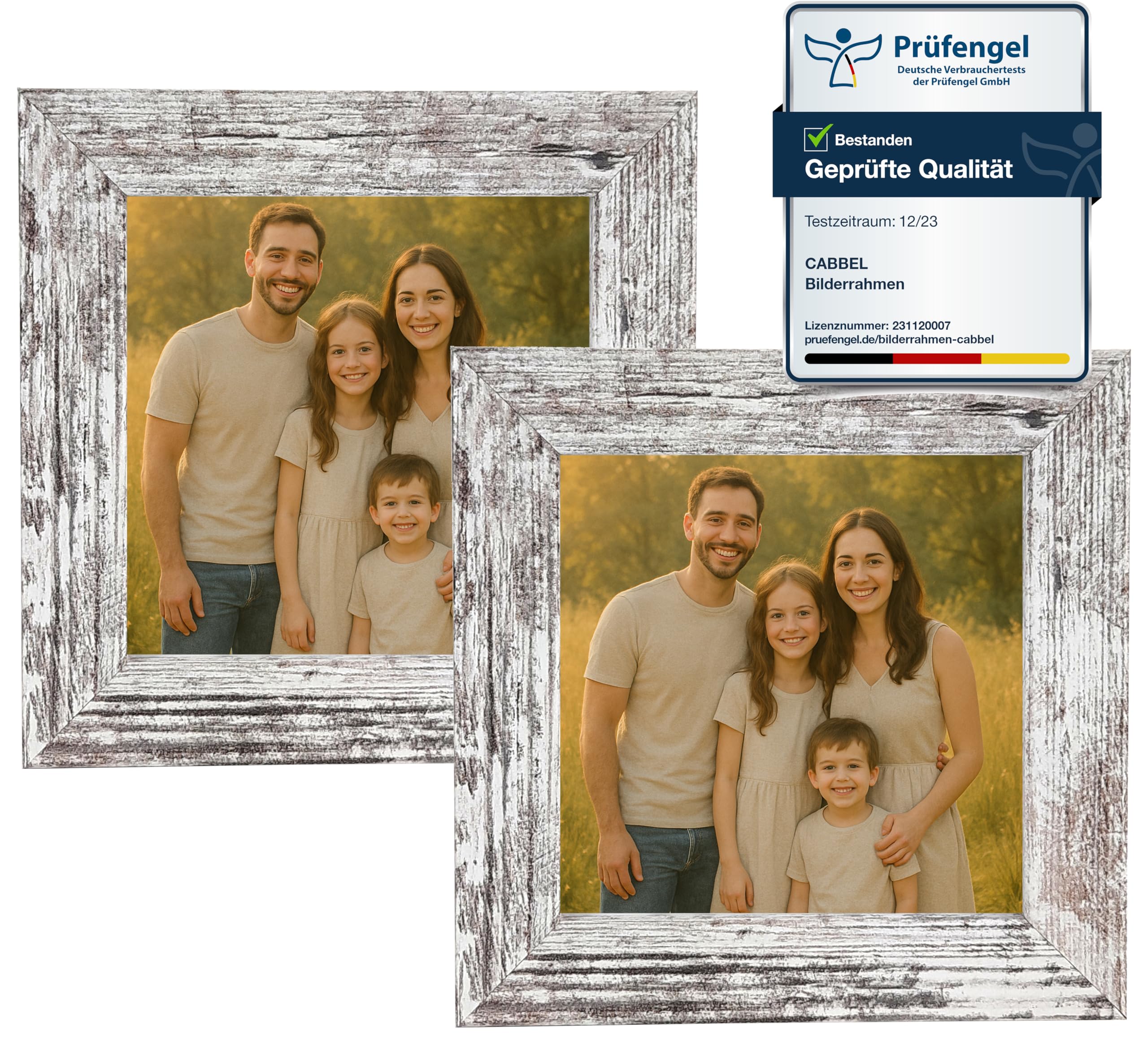 CABBEL Marco de fotos 10x10 cm abedul – 2 unidades – marco decorativo con frontal acrílico – ideal para fotos, certific…