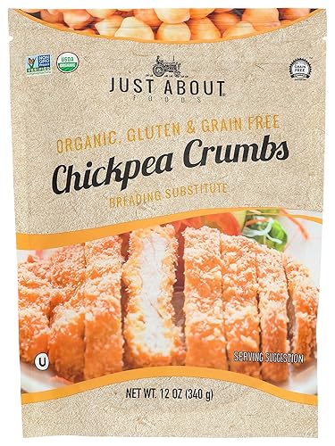Just About Foods Migas de garbanzos orgánicos, sin OMG, sin gluten, 12 onzas (paquete de 6)