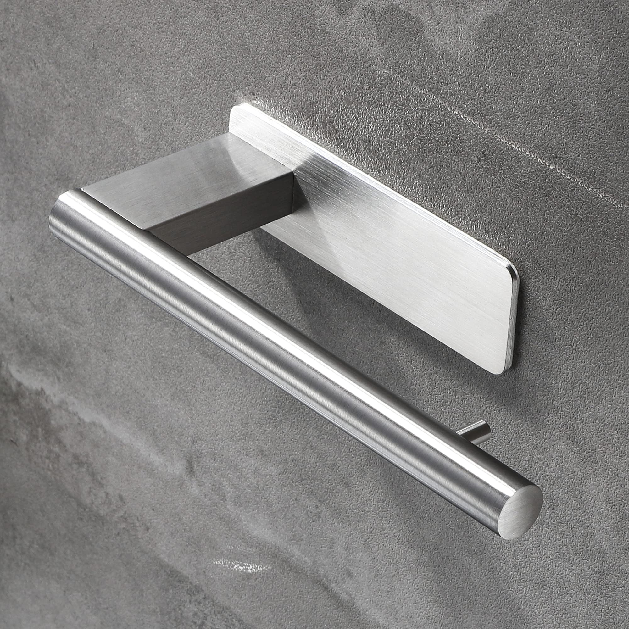 Porta Carta Igienica Portarotolo da Muro Adesivo in Acciaio Inox per Cucina Bagno e Toilette, Argento