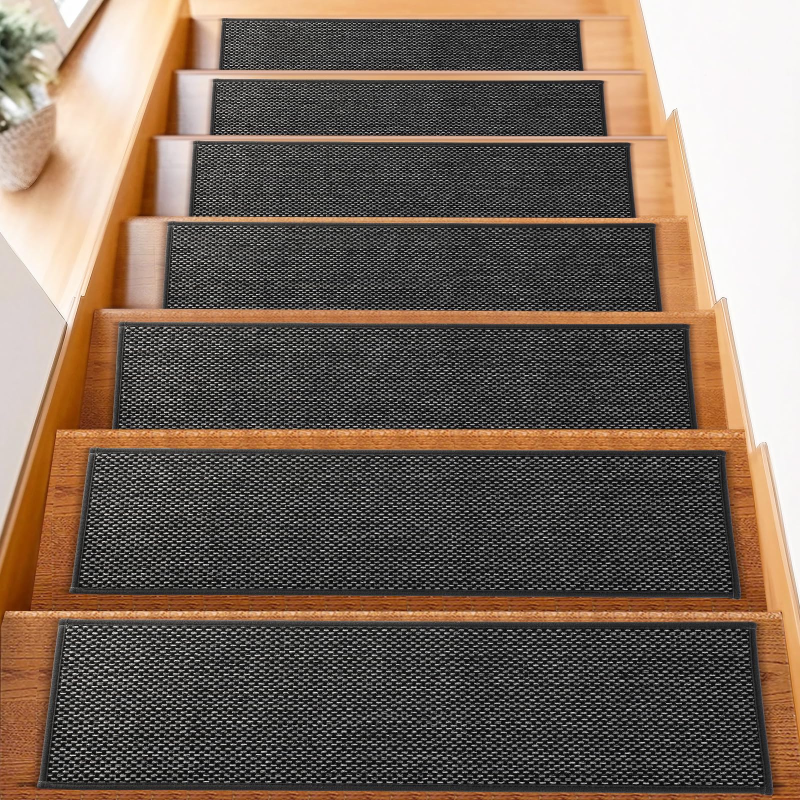 FlowaFoli Stair Treads for Wooden Steps Indoor,8" X 30" (15 in Pack) Carpet Stair Treads for Wood Stairs, Machine Washable Stair Runners for Kids