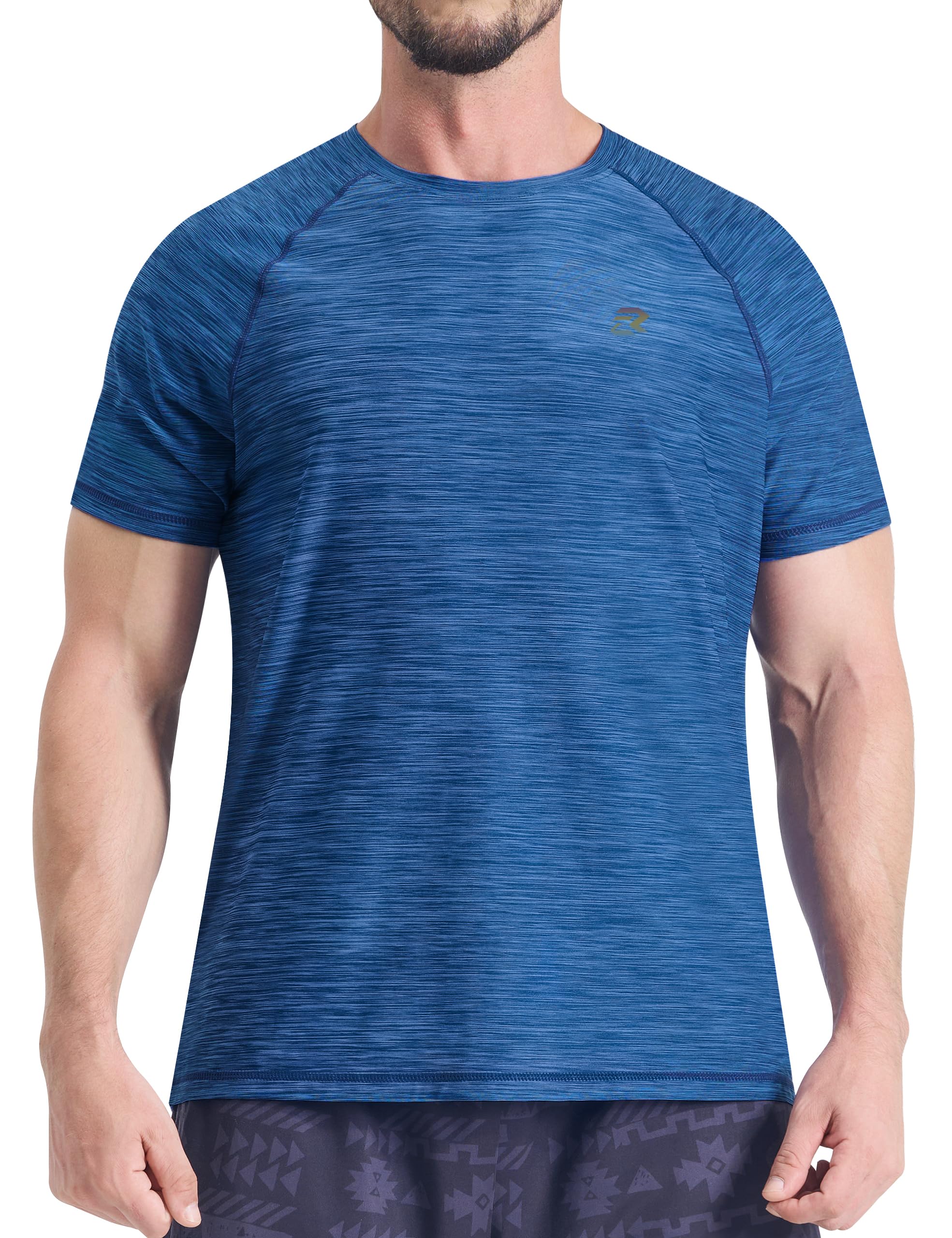 EZRUN Men's Workout Shirts Quick Dry Summer Swim T-Shirts Gym Athletic Running Short Sleeve Tshirts Casual Rash Guard