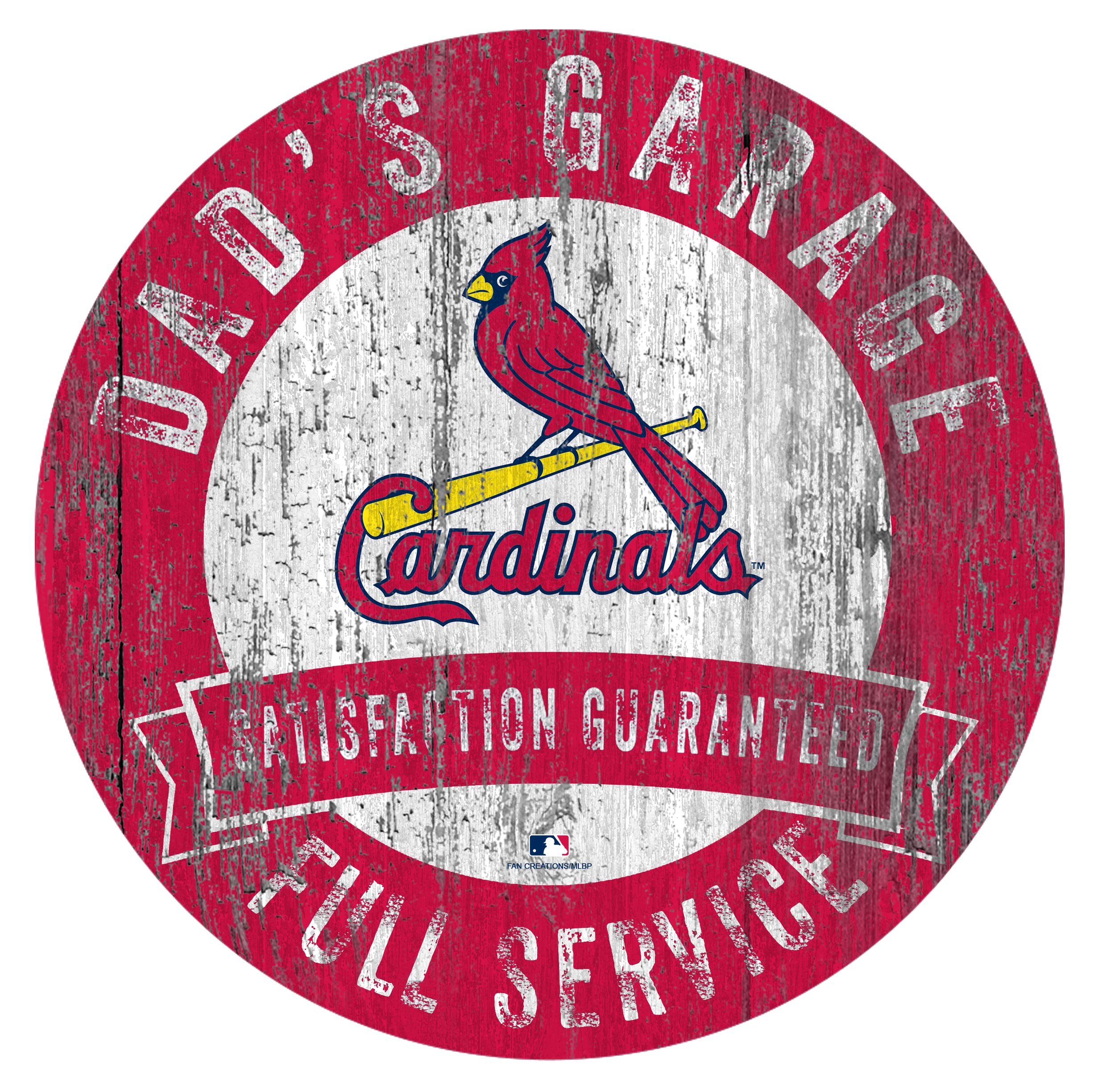 Fan CreationsMLB St. Louis Cardinals 12" Round Dad's Garage Wood Sign