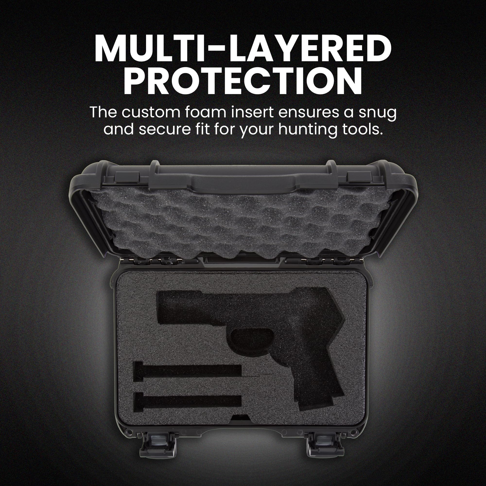 NANUK Funda rígida clásica 909 con inserto de espuma personalizado, IP67 impermeable y a prueba de aplastamientos, construcción resistente para una máxima protección, fabricada en Canadá, color negro