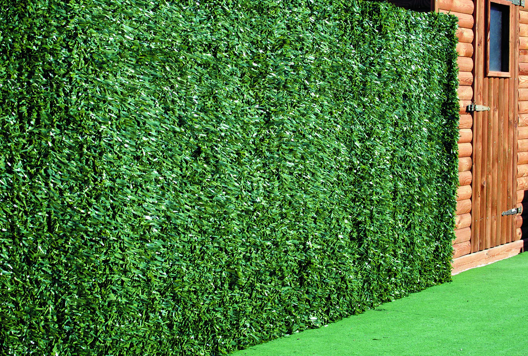 ADO - Seto Artificial Decorativo Tupido Ignífugo Verde de 3 Metros x 1.5 Metro, 90 Varillas, 80% Ocultación (2- Rollos seto 3.1.5)