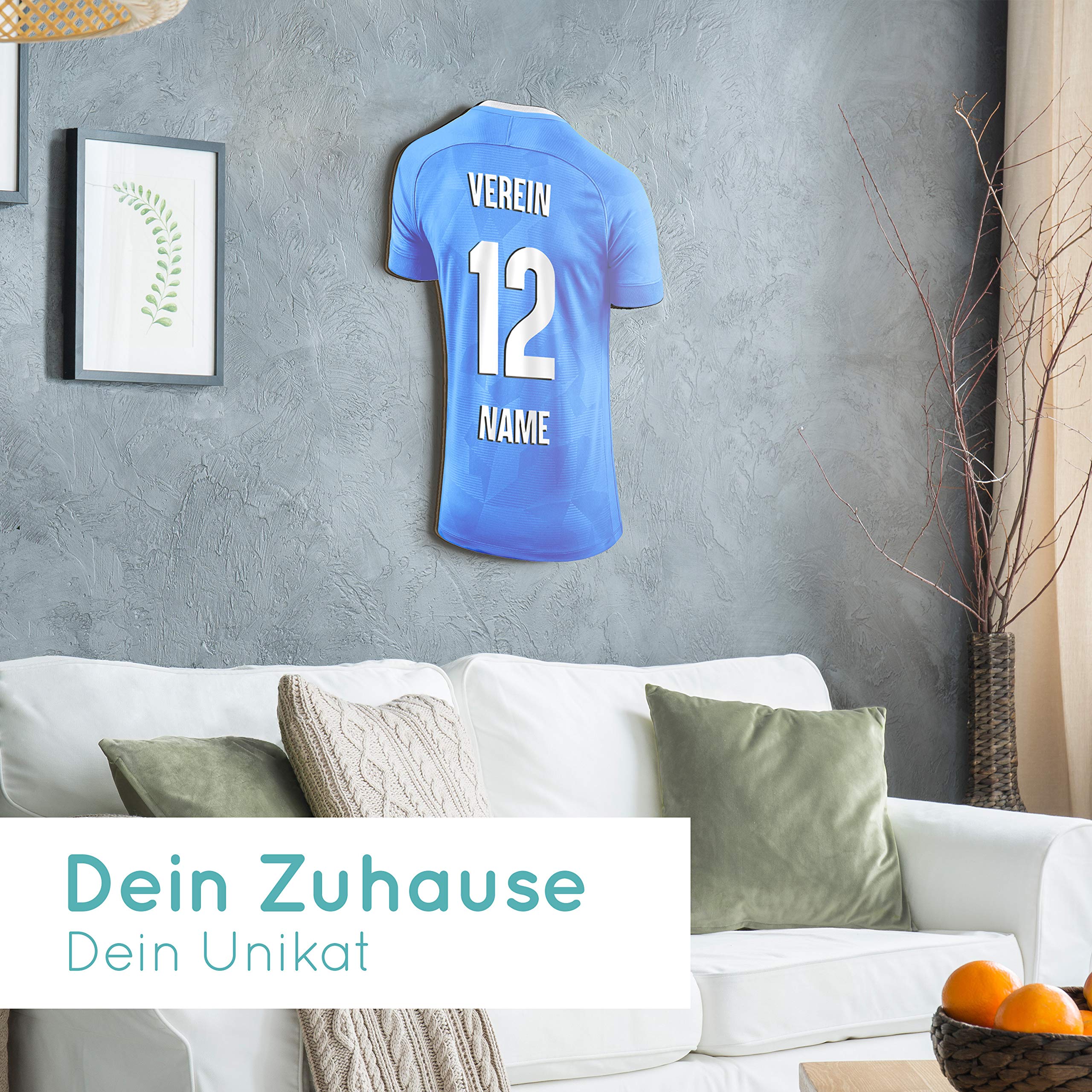 Elbeffekt Trikotlampe für Rostock Fans aus Holz - personalisierbares Geschenk - schenke dein individuellen Rostock Fanartikel aus Echtholz
