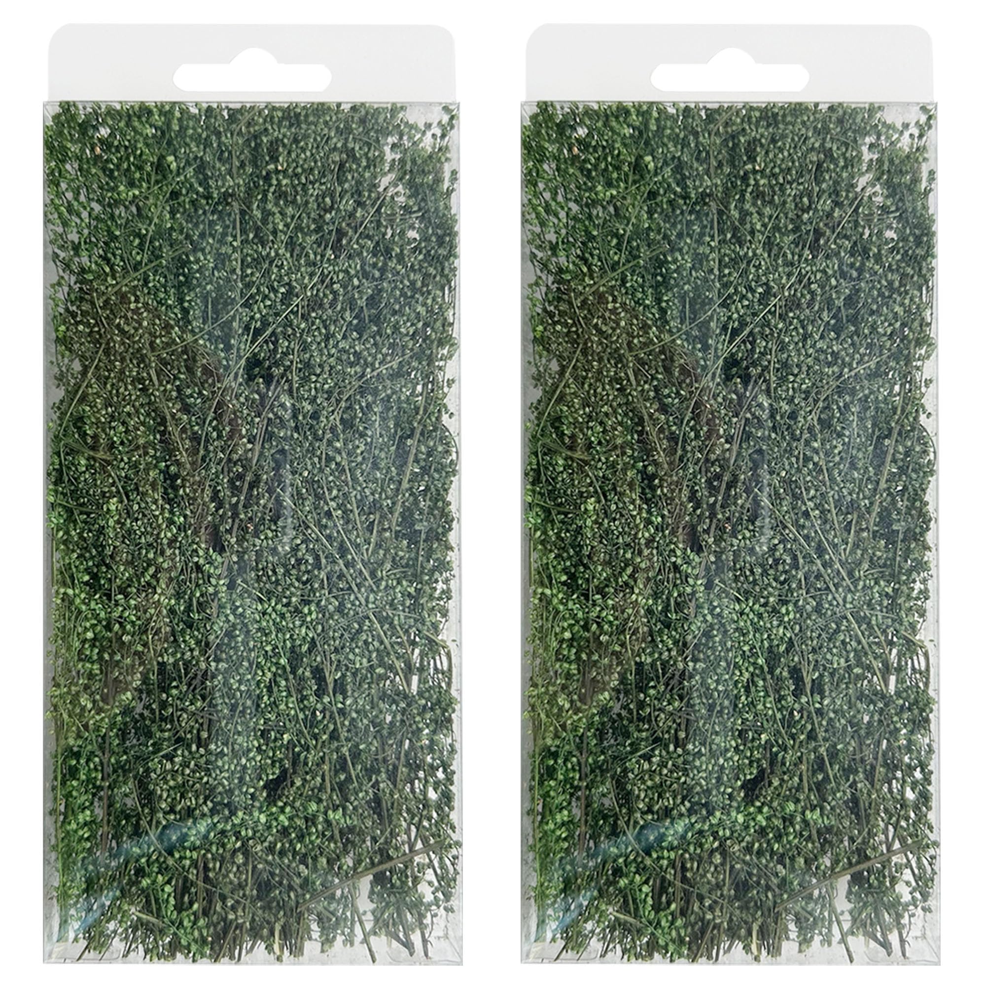 Attuslla Static Grass Tuft Miniature Shrubs Model Bushes Long Shrub Vegetation Groups for DIY Model Train Landscape Railroad Scenery, Dark Green