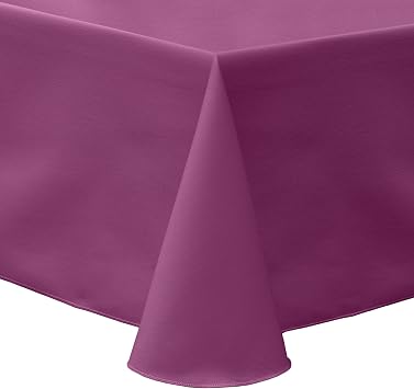 60x102-Inch Oval Twill Tablecloth, Plumberry, 10 Pack