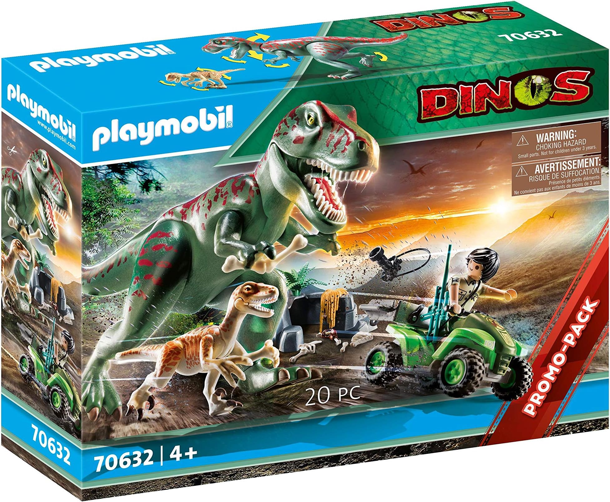 Playmobil 70632 Dinos T-Rex Attack with Raptor and Quad