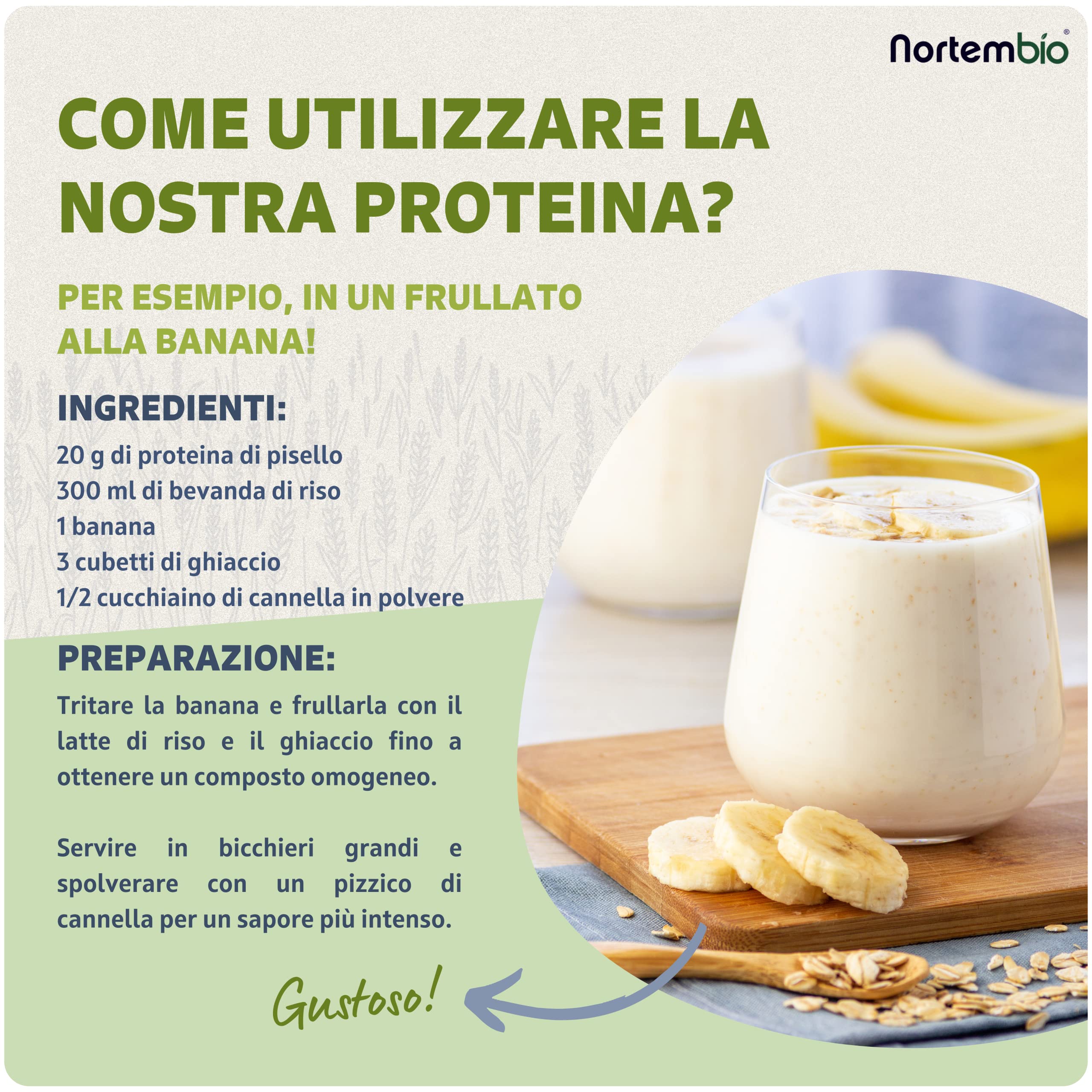 Nortembio Proteina di Piselli ISO 350 g Biologica. Senza Sapore. Origine 100% Naturale. Proteina Isolata per Vegani. Isolato Proteico di Piselli. In Polvere. Senza Zuccheri, OGM, Glutine.
