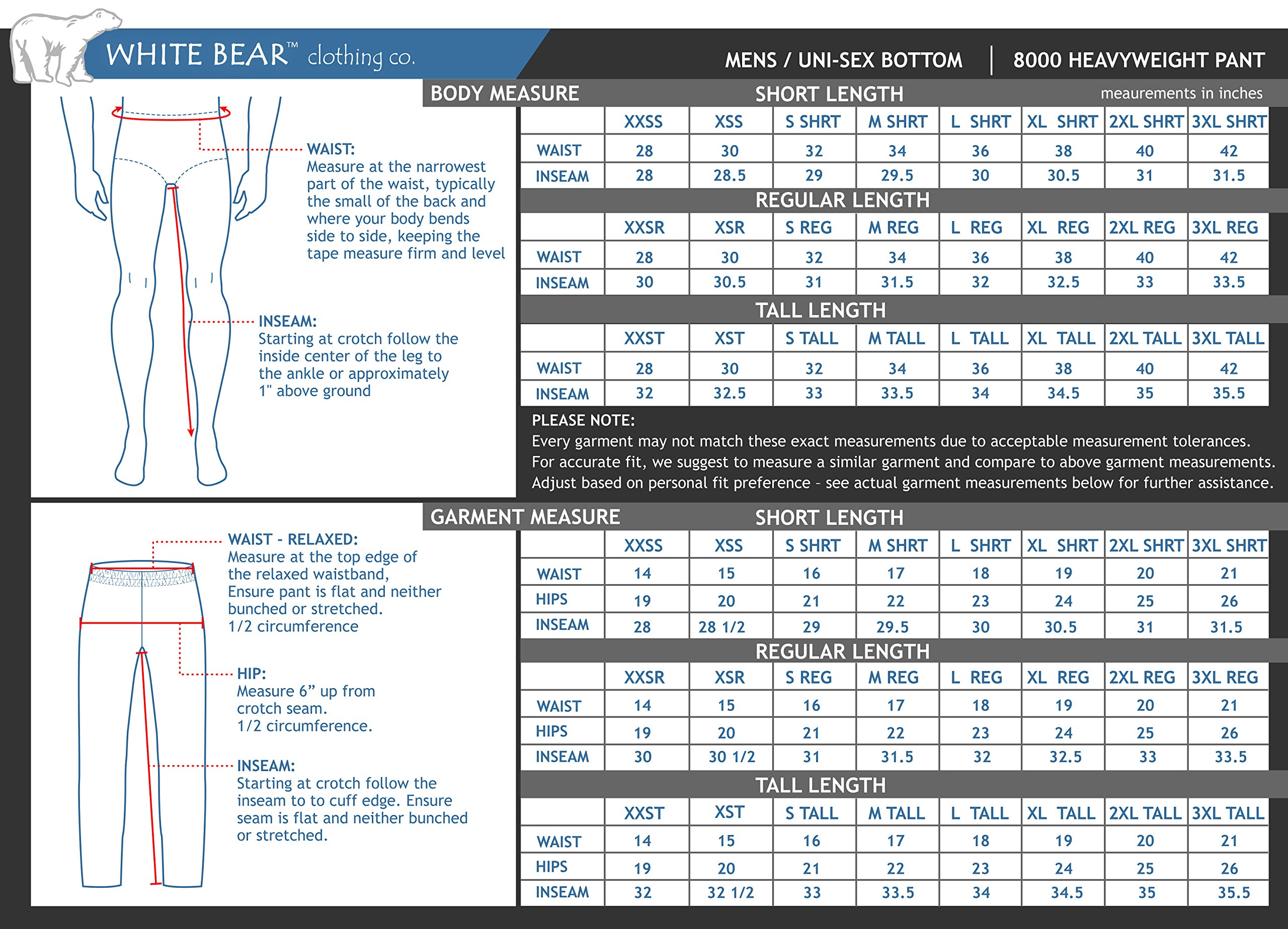 White Bear Clothing Co.Heavyweight Pant (L-Regular, Athletic Heather)