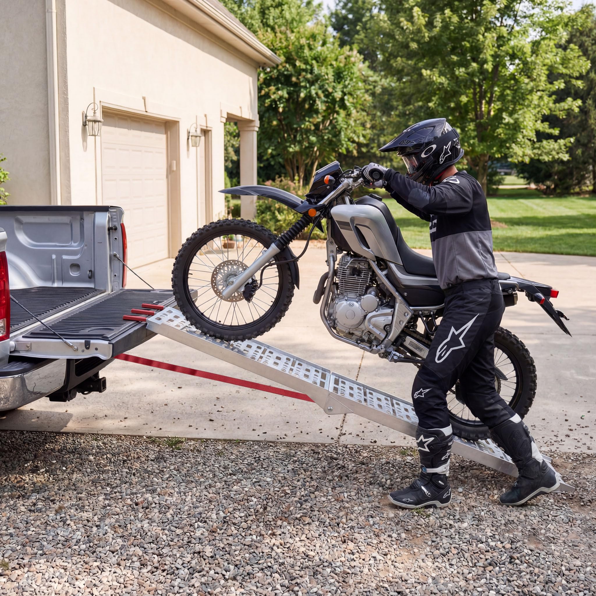 Wiltec Rampe de Chargement Pliable 2260 x 295 mm – capacité de Charge Max. 340 kg – en Aluminium – Profil à Trous – Rampe d'accès Utilitaire Moto ATV Quad remorque