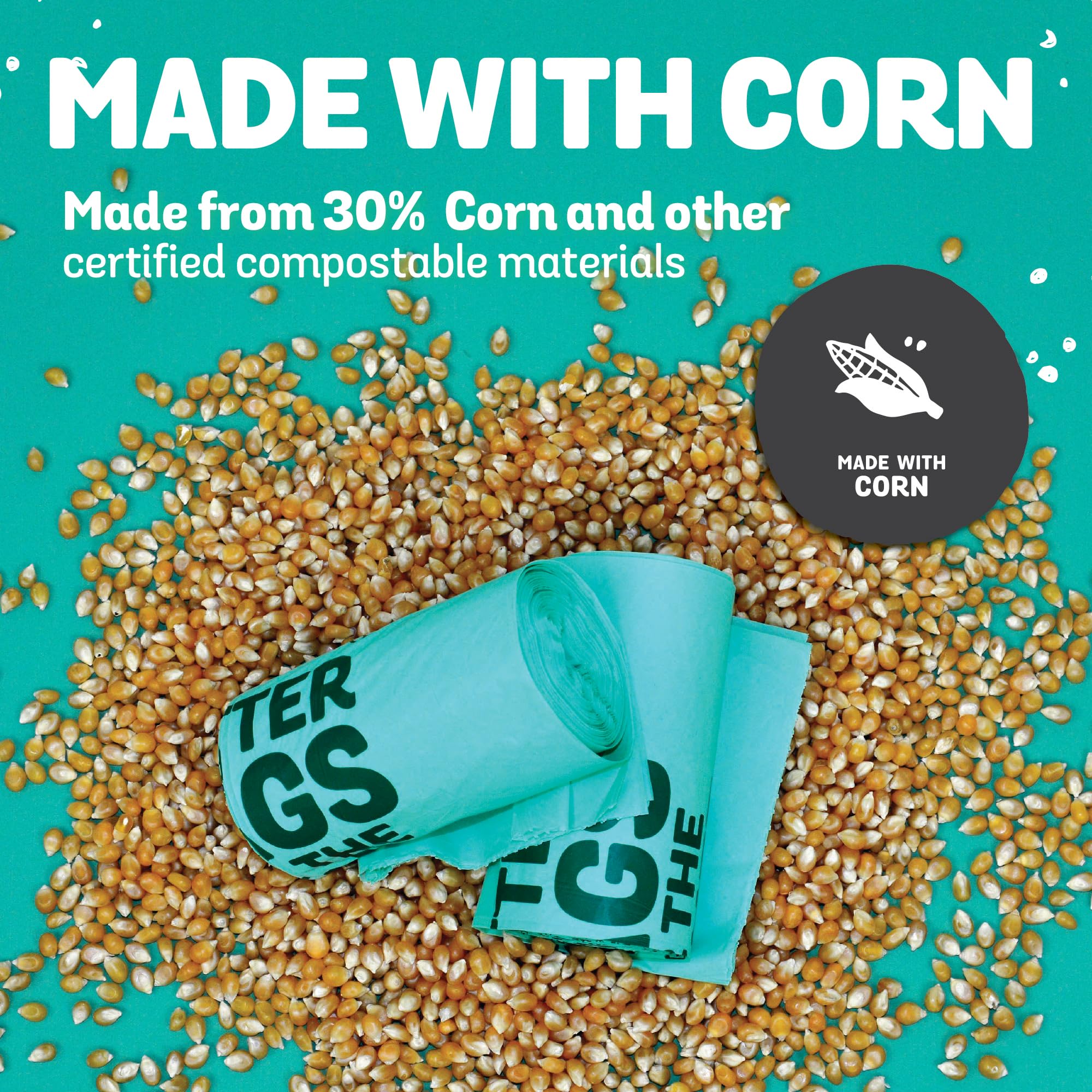 Bolsa compostable para residuos de alimentos, 48 unidades, 100% compostable con certificación BPI, cumple con AS5810 y EN13432, grande, 13 galones, súper fuerte, impermeable, sin perfume,