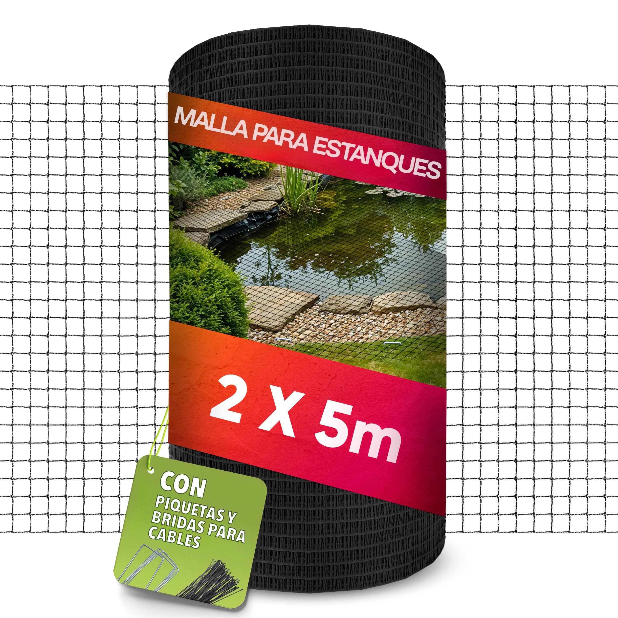 LAINFELD Red para estanques de Malla Fina, 2 x 5 m, Resistente a la Intemperie y a los Rayos UV, Red para pájaros, Pollos, balcón, contra Palomas y garzas