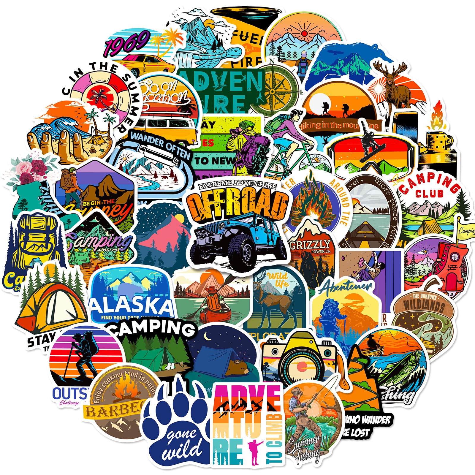 Outdoor Stickers 50Pcs