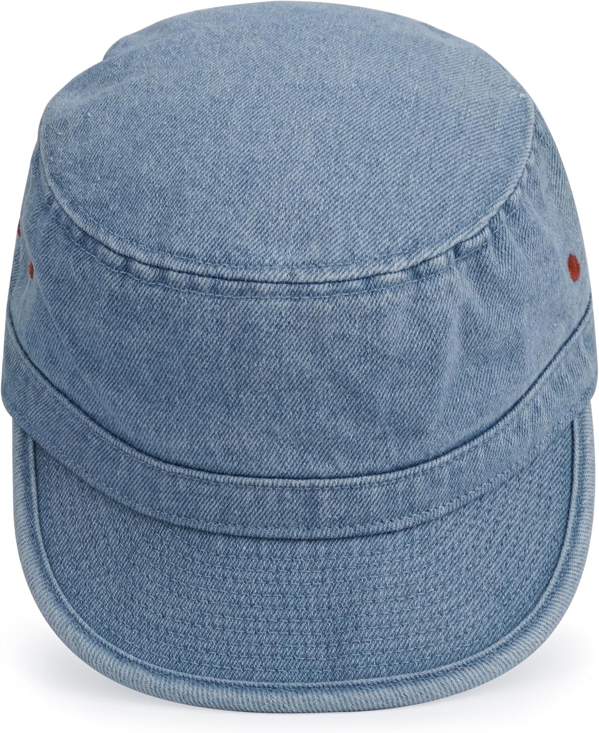 CLAPE Unisex Cadet Army Caps Denim Cotton Military Caps Adjustable Vintage Flat Top Hat for Men Women