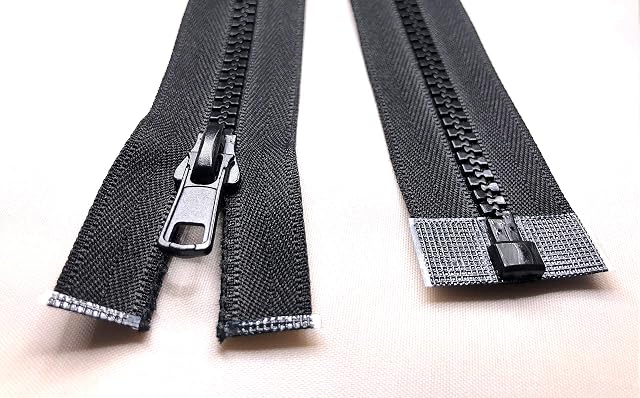 Black Chunky No.5 Plastic Teeth Open & Closed End Heavy Duty Zip (7 inch - 18 cm (Closed End))
