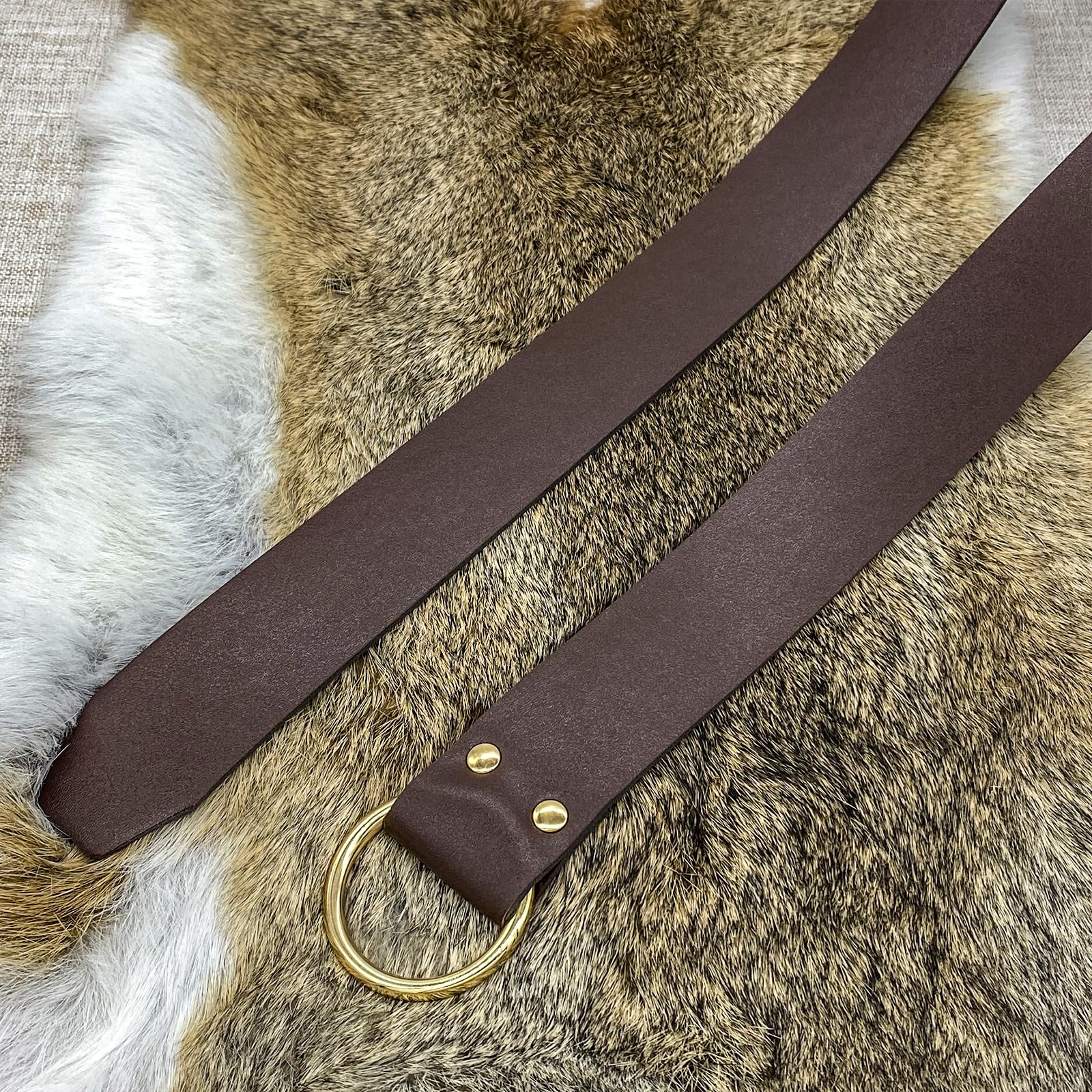 HiiFeuer Cintura medievale in rilievo con marsupio in rilievo nordico, cintura in similpelle vintage e tasca laterale per LARP