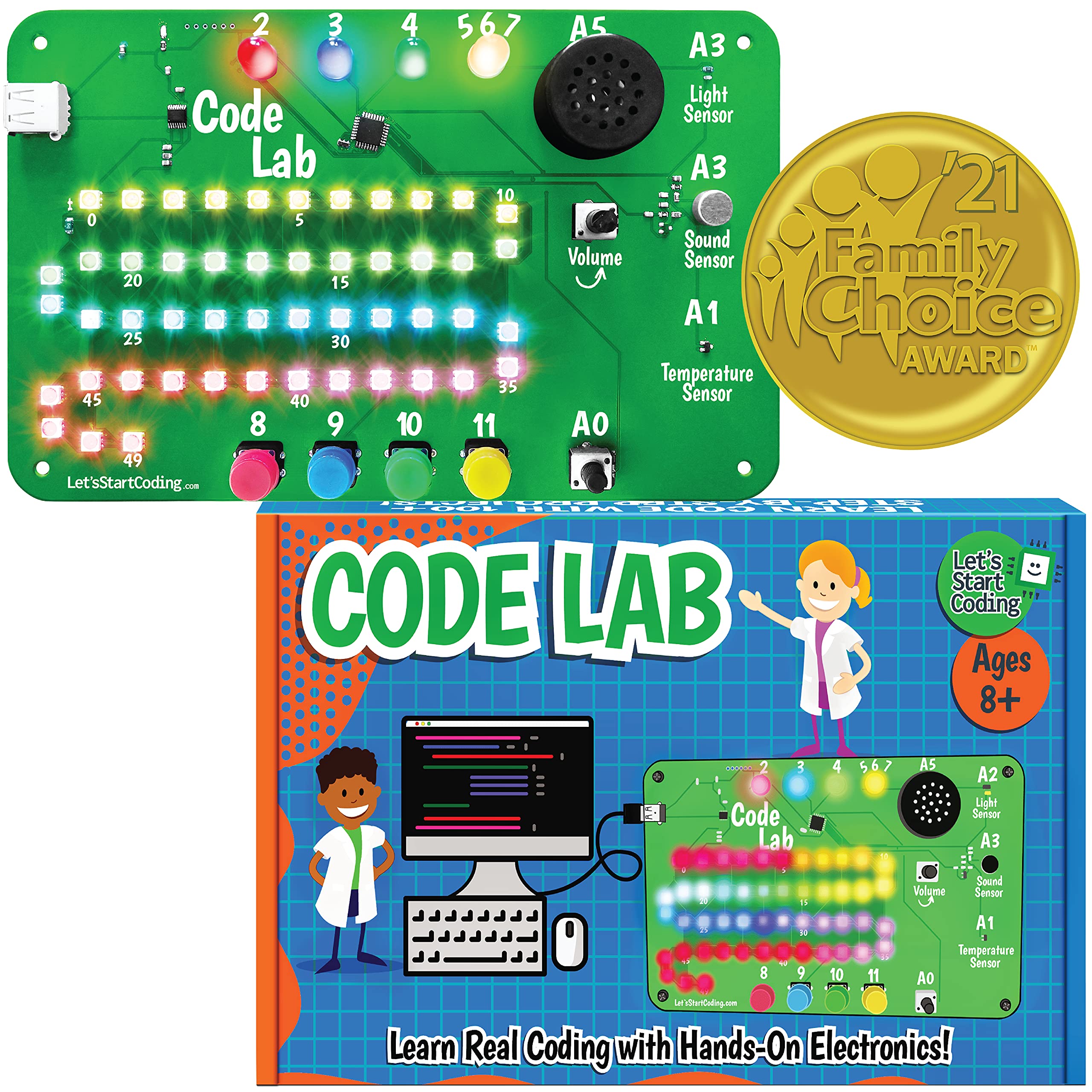 Code Lab All-Inclusive Coding Kit for Kids 8-12+ and Teens. Premium STEM Learning Toy for Boys & Girls Teaches C++ Programming. Includes Over 60 Electronic Components and Over 100 Online Lessons