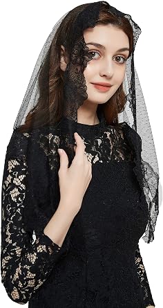 FANFAN Triangle Mantilla Veil Chapel Veil Lace Latin Mass...