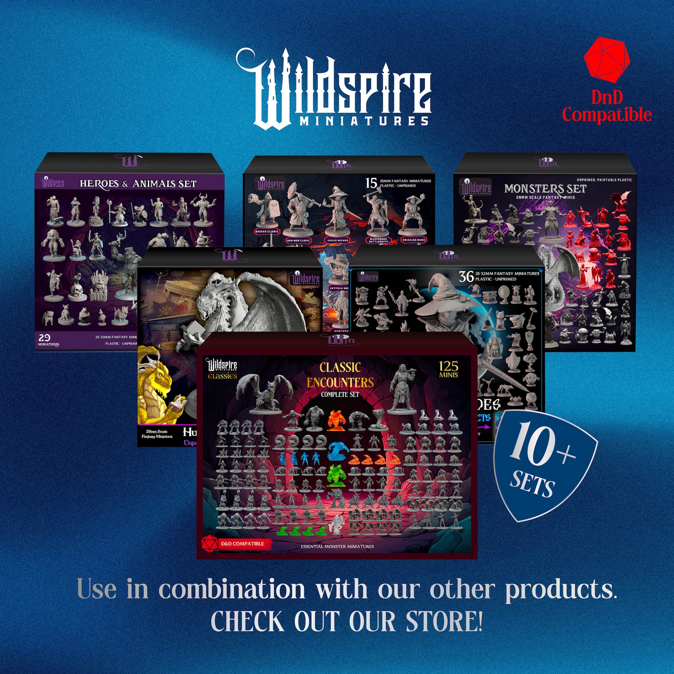 D&D Miniatury 28mm 26 malowalnych postaci Dungeons Dragons Figurki kompatybilne z Pathfinder