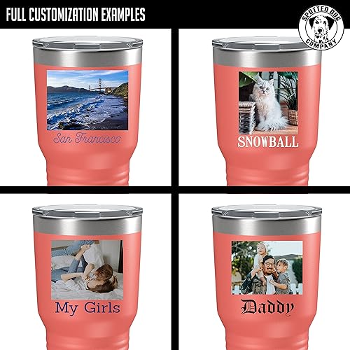 Miniatura 4 de Vaso personalizado de 30 onzas (17 colores) con foto impresa con aislamiento térmico de acero inoxidable recubierto de polvo con tapa, regalo