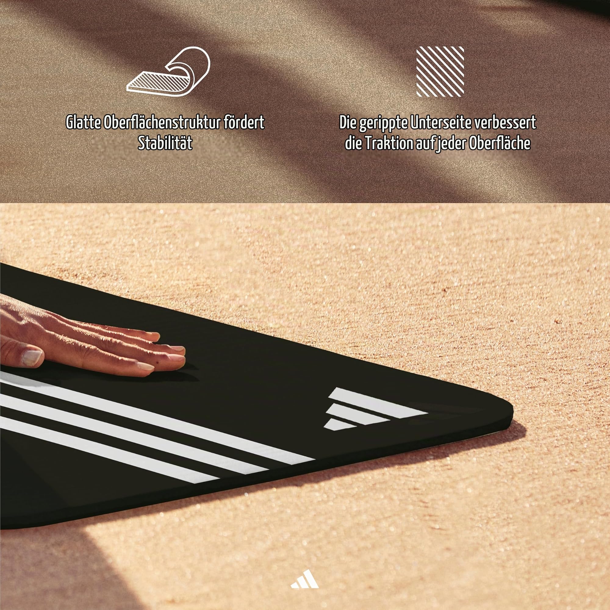 Adidas Yogamatte 8 mm - Rutschfeste Gymnastikmatte & NBR Fitnessmatte