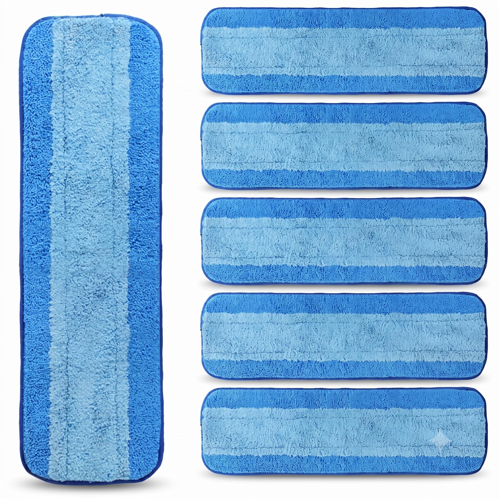AmaVins Paquete de 6 almohadillas de limpieza de microfibra para mopa Bona, almohadillas de microfibra reutilizables para fregona de 18 pulgadas, almohadillas de repuesto para pisos de madera dura,