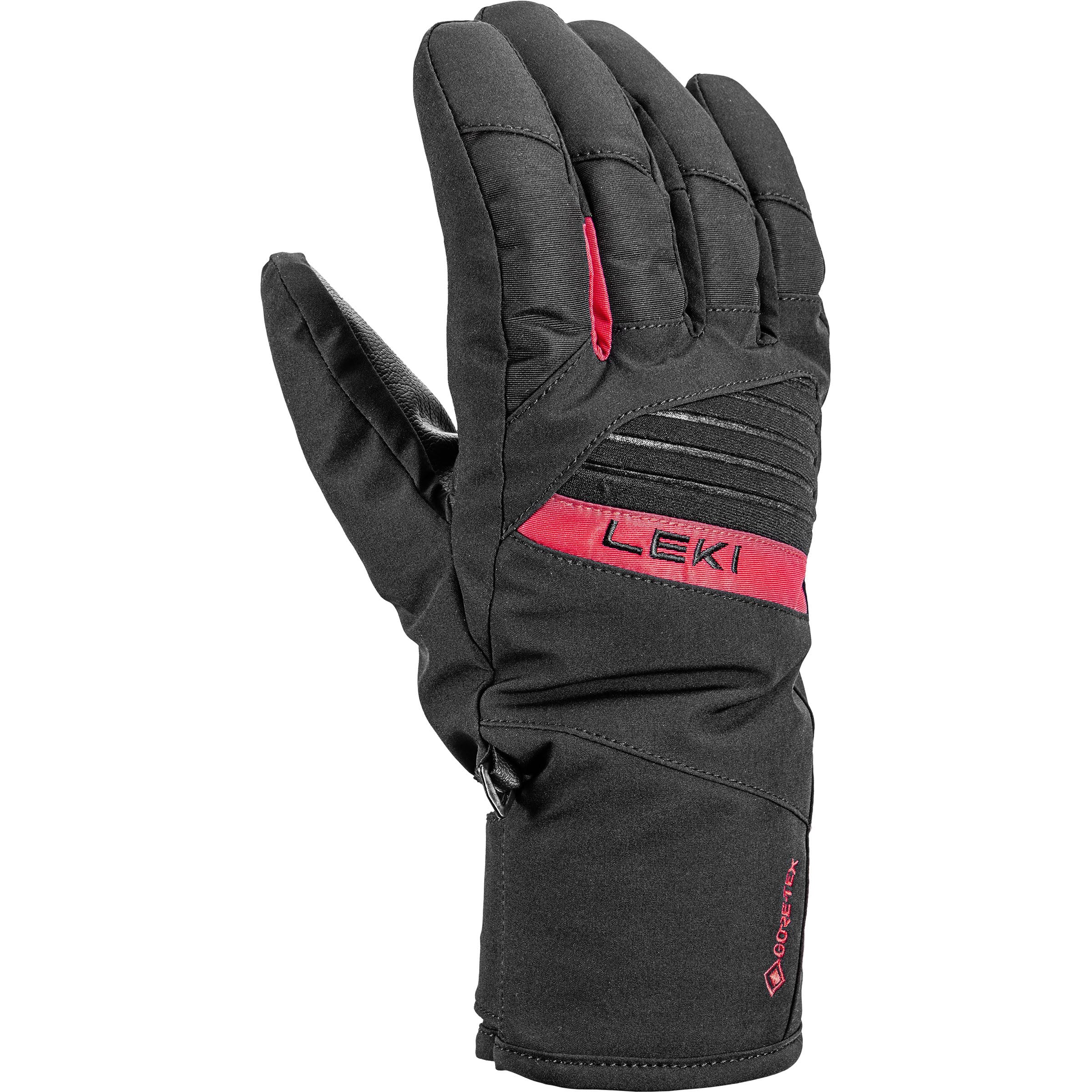 LEKI Unisex Space GTX rękawiczki, czarno-czerwone, 10,5