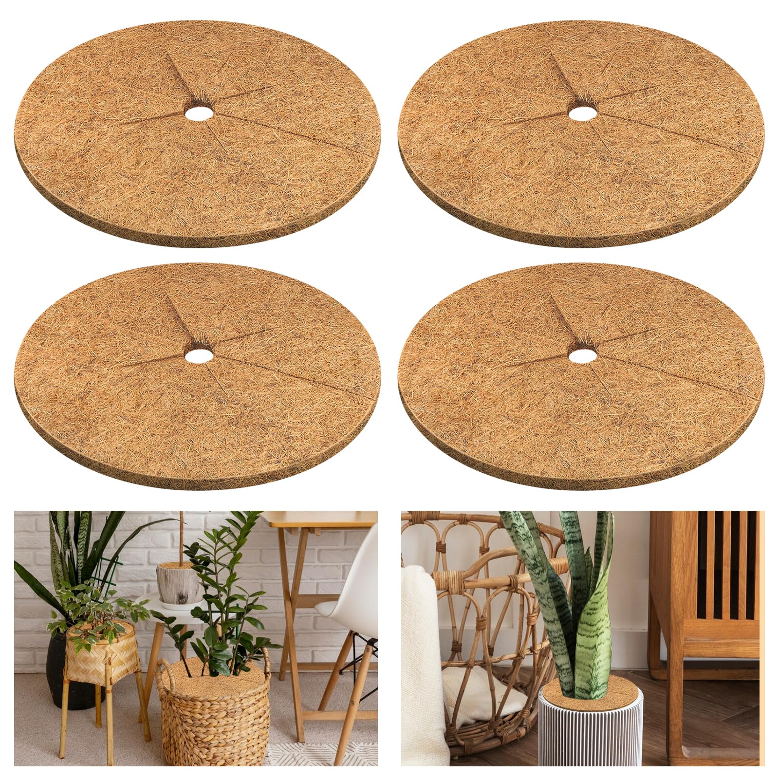 Legigo Mata pierścieniowa z włókna kokosowego, 35 cm, naturalna ochrona drzewa kokosowego, mata chwastowa do cyprysu, kształtowania krajobrazu, osłona roślin, osłona gleby do użytku wewnątrz i na