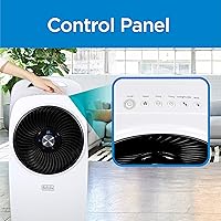 Vista 7 de BLACK+DECKER Evaporative Air Cooler - Portable Air Conditioner Cooling Fan with LED Display, Remote Control, 2-Gallon Water Tank - Compact and