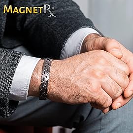 MagnetRX Copper Magnetic Bracelets - Effective Pure Copper Bracelet for Men and Women - Copper Cuff Adjustable Bracelet Bangles (Twisted Brushed Silver)