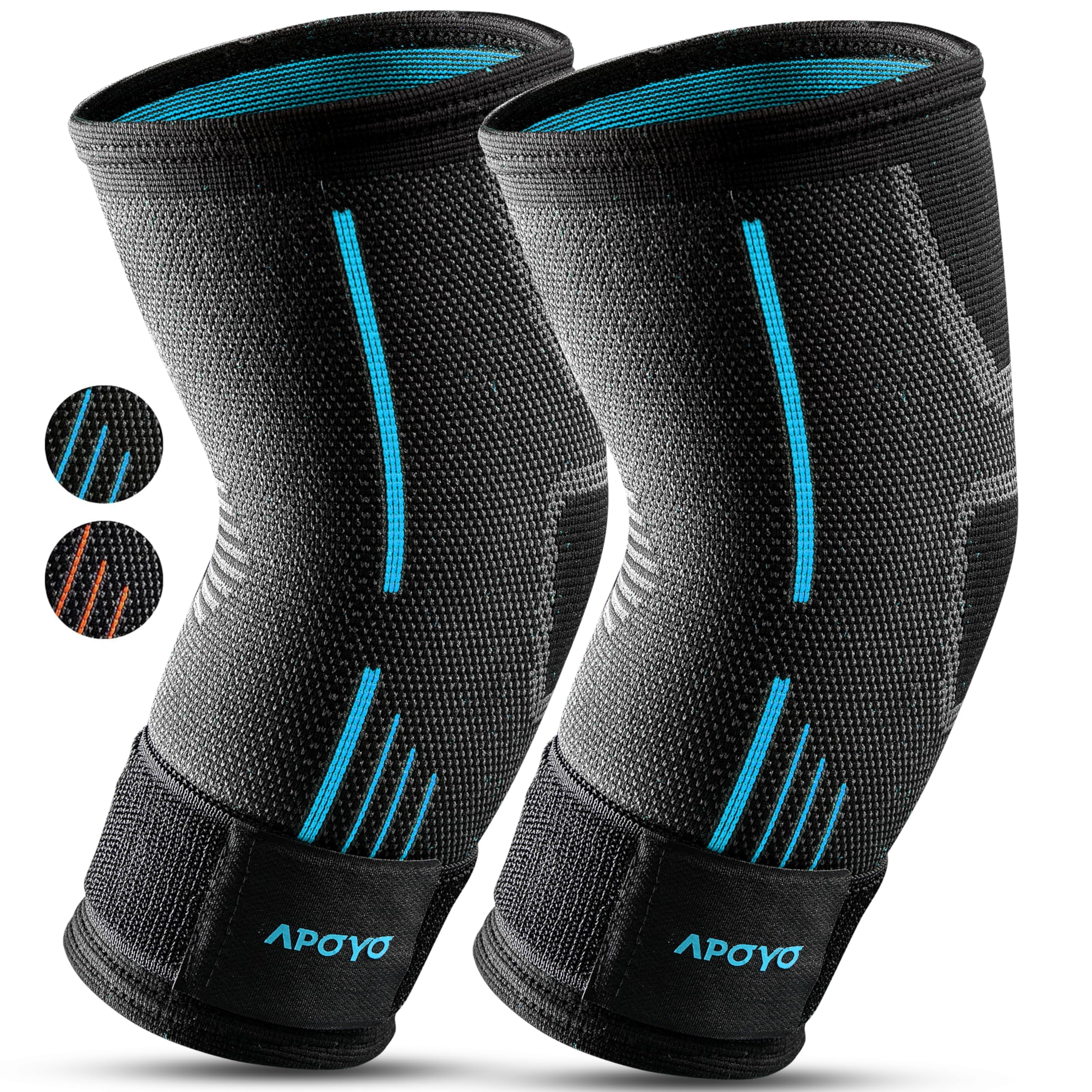 APOYO Vendaje de codo para tendinitis y brazo de tenis, manguito de compresión para artritis, entrenamiento, huevas