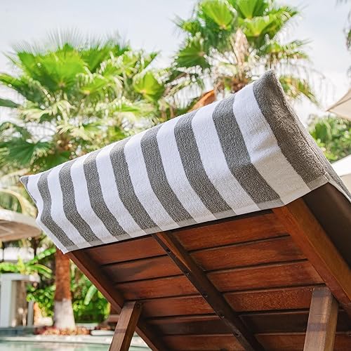 Miniatura 4 de Arkwright California Cabana - Juego de 2 toallas de rizo 100% algodón, fundas para sillas de piscina para muebles de playa al aire libre, 30 x 85