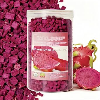 5.2oz Freeze Dried Dragon Fruit Cubes, Sealed cans | Unsweetened Crispy Bites for Smoothies, Baking & Cereal | 100% Pure Fruit, Vibrant Color & Flavor