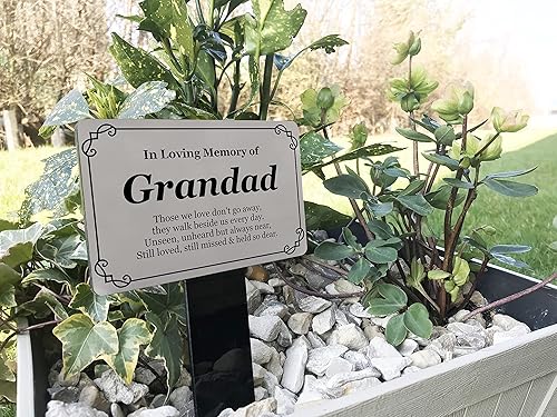 Miniatura 4 de Grandad Memorial Memembrance - Estaca para placa – Acrílico plateado y negro, impermeable, al aire libre, marcador de tumba, homenaje, marcador de
