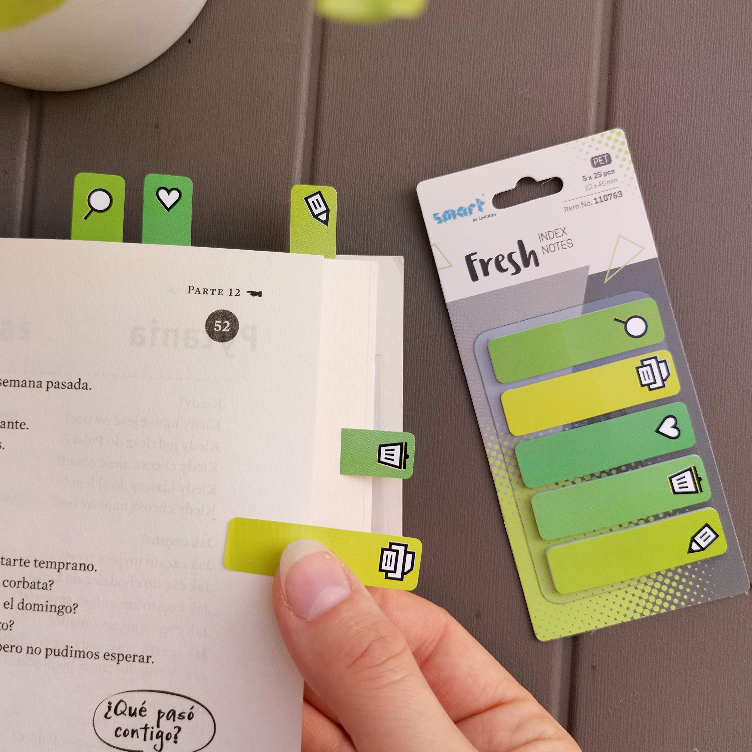 Smart Fresh znaczniki samoprzylepne do naklejenia na papier PET 12 x 45 mm 5 x 25 sztuk pasków Office