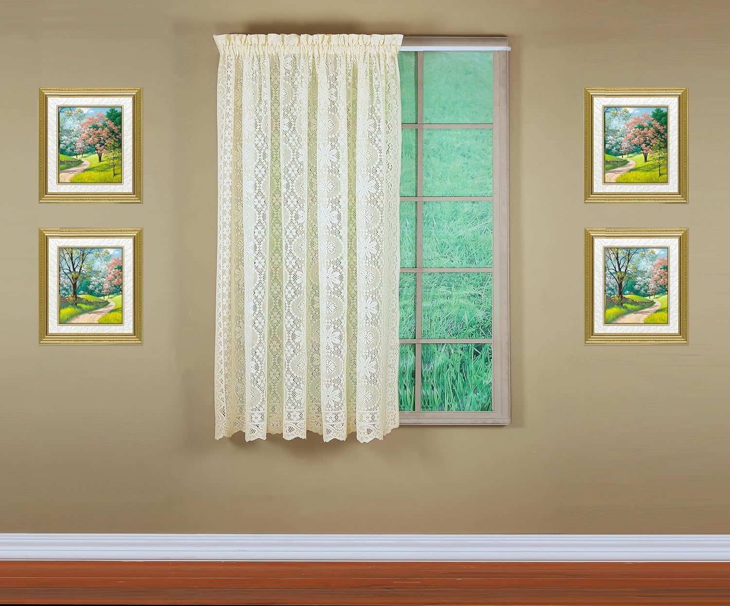 Today's Curtain Hopewell Premium Lace Panel 63", Cream, 58W x 63L