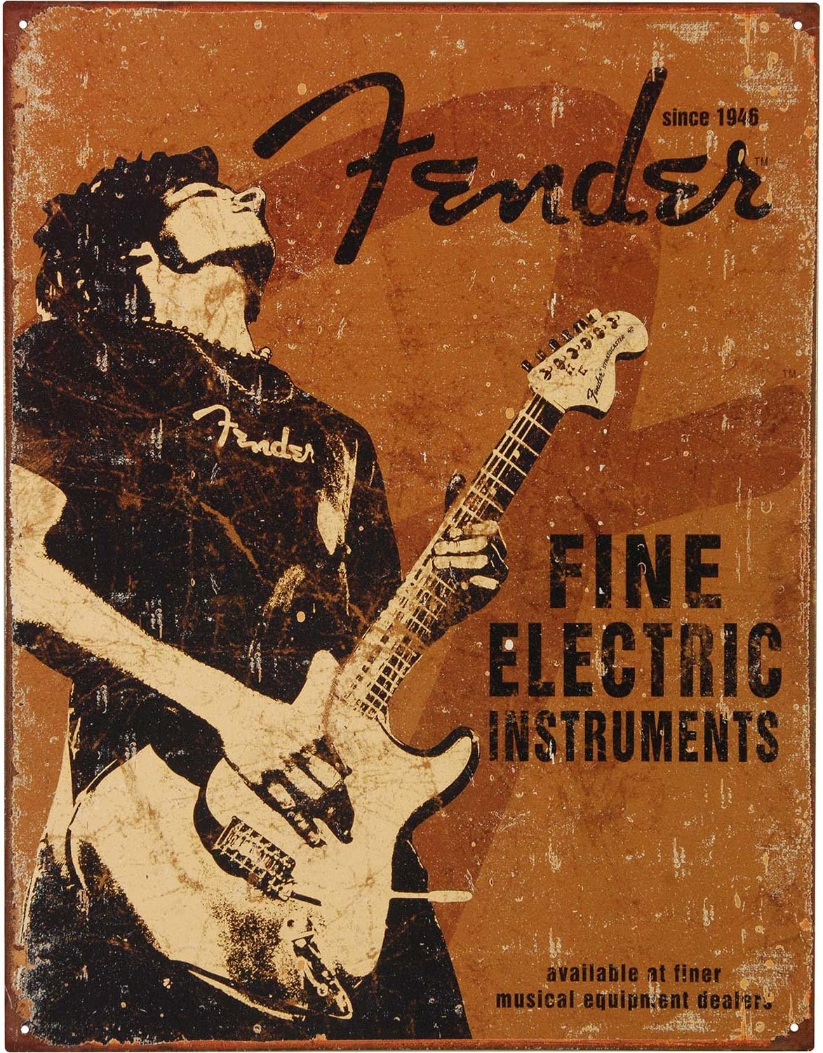 Fender - Rock On Tin Sign 16 x 13in