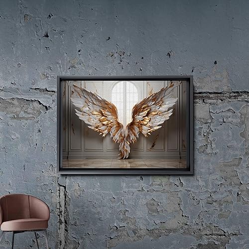 Miniatura 7 de Angel wings print on canvas on light gray ground, Angel wings, Angel wings art, On canvas, Wall Decor Living Room, Office Wall