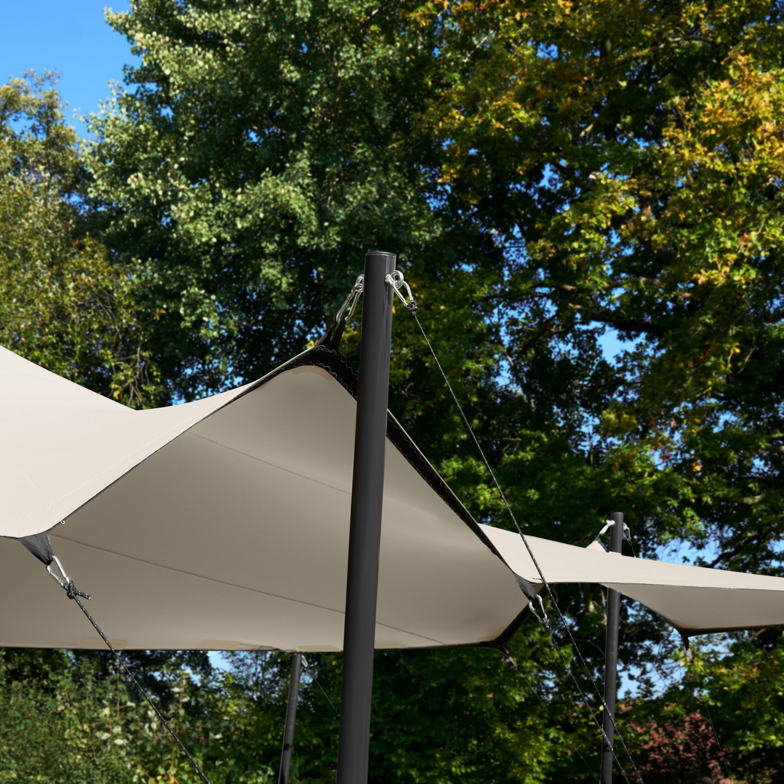 TOOLPORT Professional Stretchzelt 9x12m mit Aluminiumgestänge wasserdicht für Events und Outdoor Einsätze