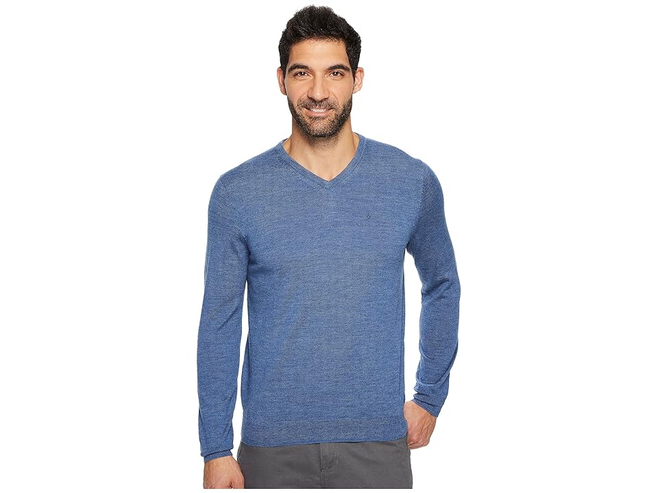 

Calvin Klein Solid Merino V-Neck Sweater (Shuttle Heather) Men's Sweater