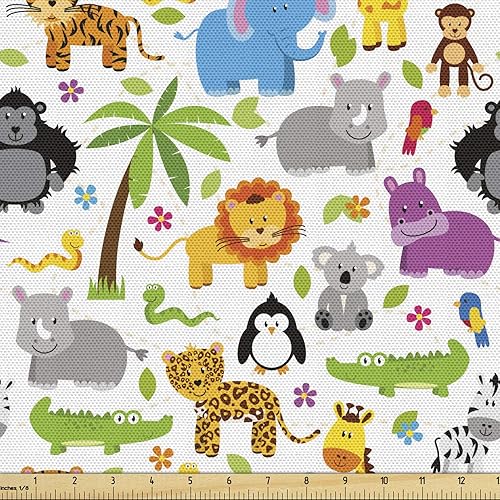 Vista 169 de Ambesonne - Tela multicolor impresa digital por The Yard