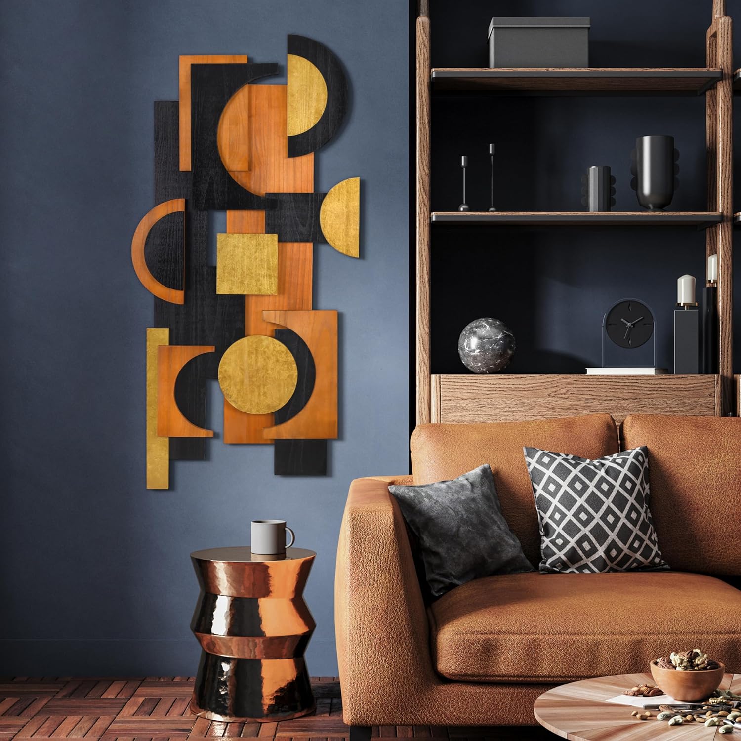 Empire Art Direct Luminus Dusk Handmade Dimensional Solid Paulownia Wood Abstracts Wall Art, Ready to Hang, Living Room, Bedroom  Office, 48 x 24x 1.89