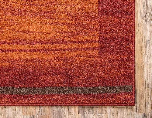 Miniatura 8 de Unique Loom - Tapete con diseño abstracto, informal, moderno y contemporáneo de la colección otoñal, alargado de 2 x 6 pies, diseño en color