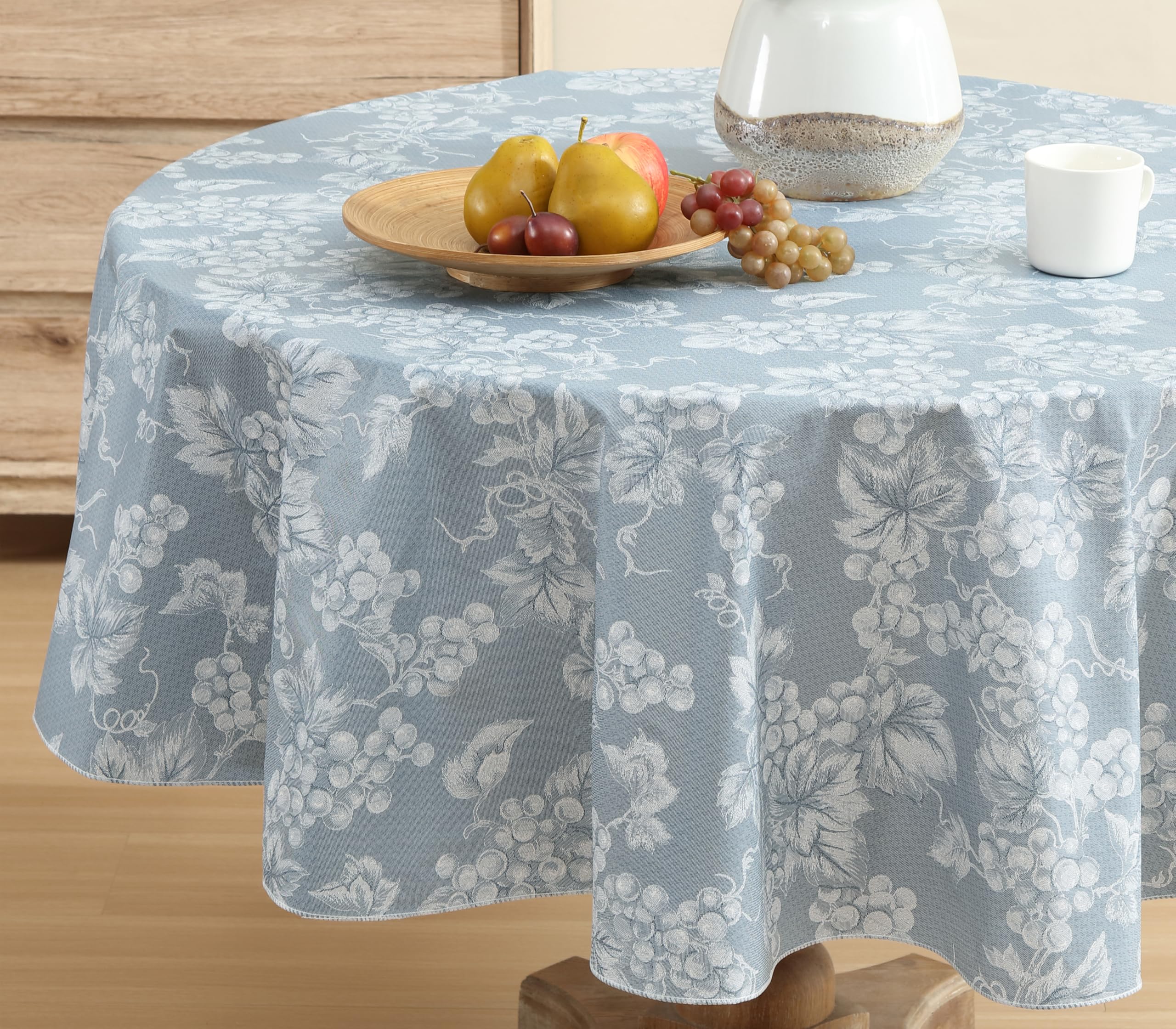 Grapevines - Mantel de franela de vinilo, diseño contemporáneo con estampado de uva, de calibre 4, para interiores y exteriores, fácil de limpiar
