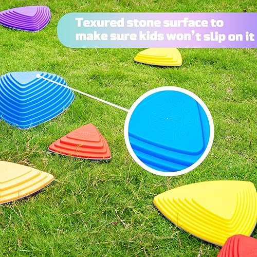 Miniatura 6 de OMNISAFE Stepping Stones para niños, juguete de piedras de lava de equilibrio para niños pequeños, bordes de goma antideslizantes y superficie de